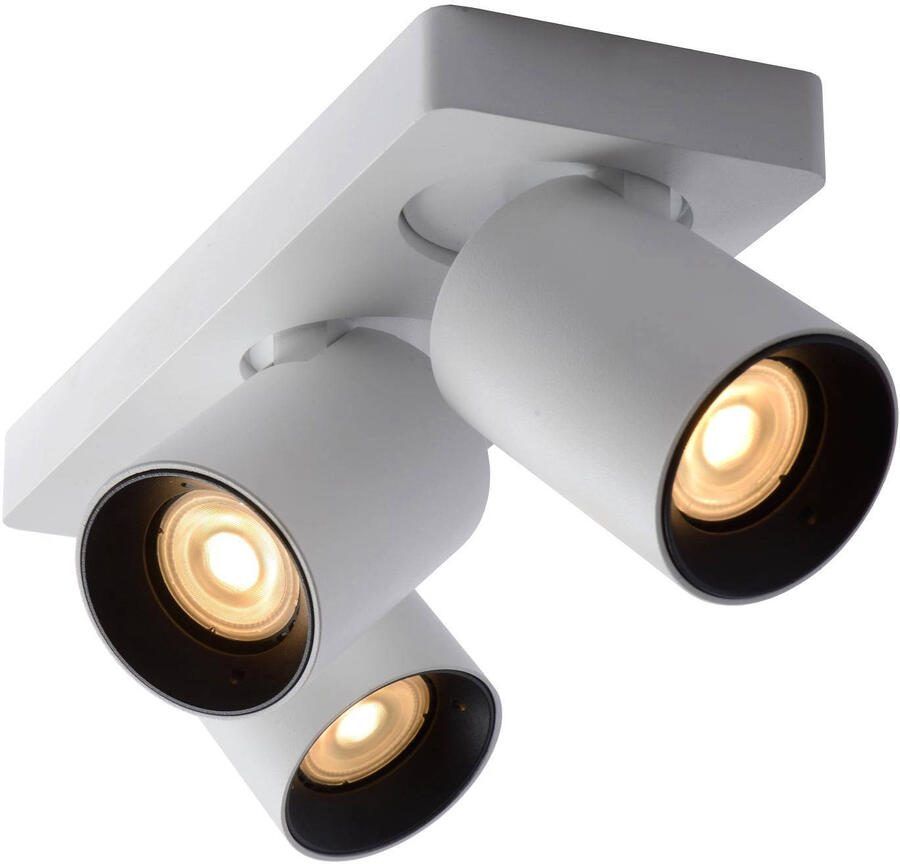 Lucide NIGEL Plafondspot LED Dim to warm GU10 3x5W 2200K 3000K Wit - Foto 2