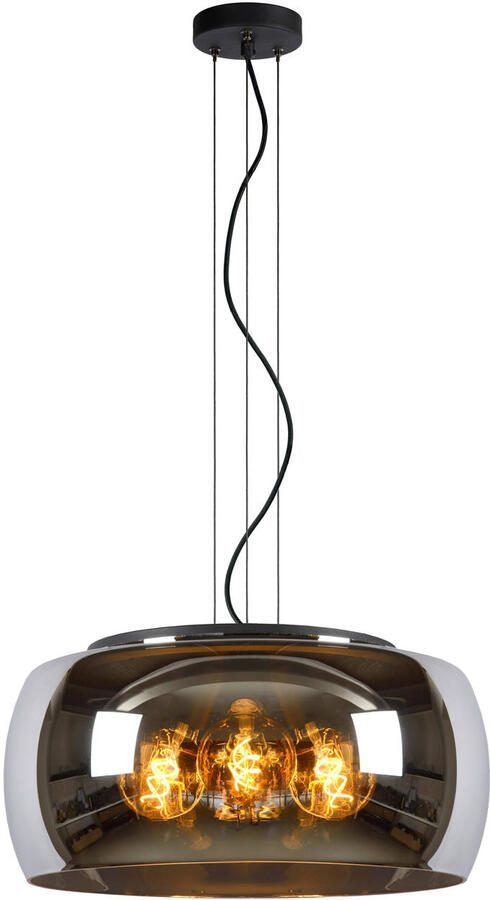 LUCIDE Hanglamp Olivia Gerookt Glas ⌀50cm 3xe27