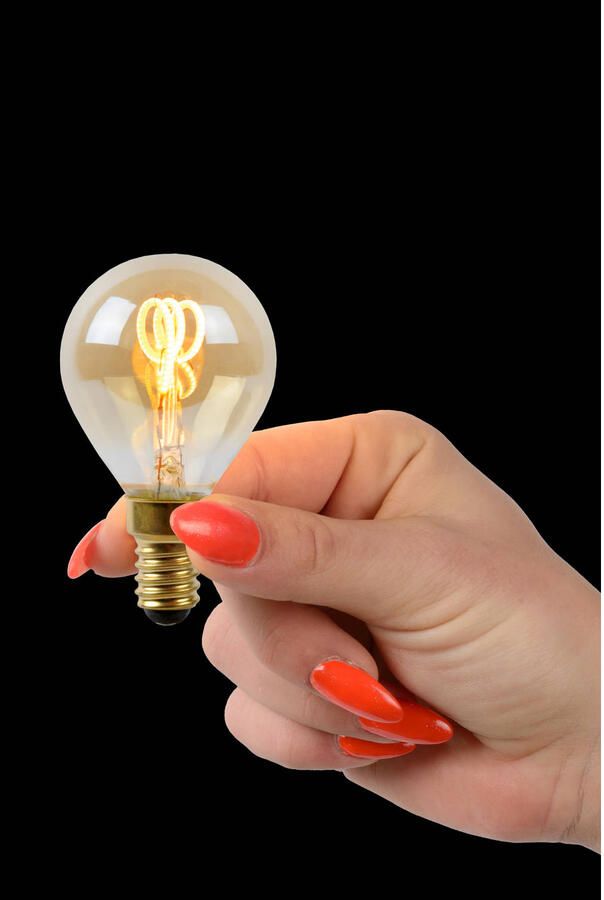 LUCIDE Ledfilamentlamp Peertje Amber D4 5cm Dimbaar Warm Wit E14 3w - Foto 2