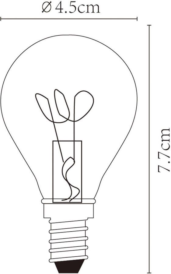 LUCIDE Ledfilamentlamp Peertje Amber D4 5cm Dimbaar Warm Wit E14 3w - Foto 3