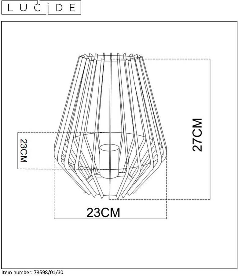 Lucide REDA Tafellamp Ø 22 cm 1xE27 Zwart - Foto 3