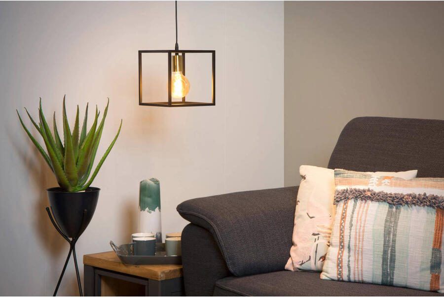 LUCIDE Hanglamp Ruben Zwart Goud E27 - Foto 3