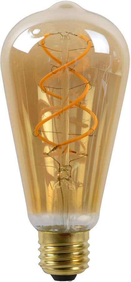 LUCIDE Ledfilamentlamp Edison St64 Amber D6 4cm Dimbaar Warm Wit E27 4 9w