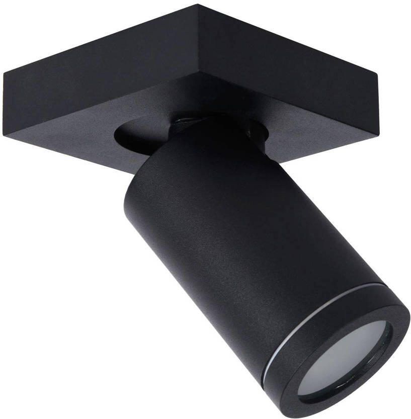 Lucide TAYLOR Plafondspot Badkamer LED Dim to warm GU10 1x5W 2200K 3000K IP44 Zwart