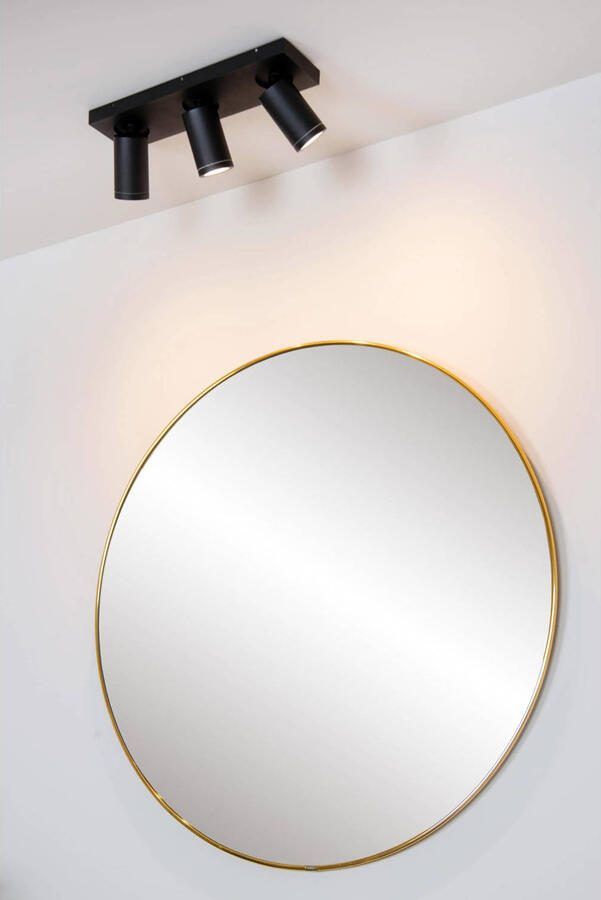 Lucide TAYLOR Plafondspot Badkamer LED Dim to warm GU10 3x5W 2200K 3000K IP44 Zwart - Foto 3