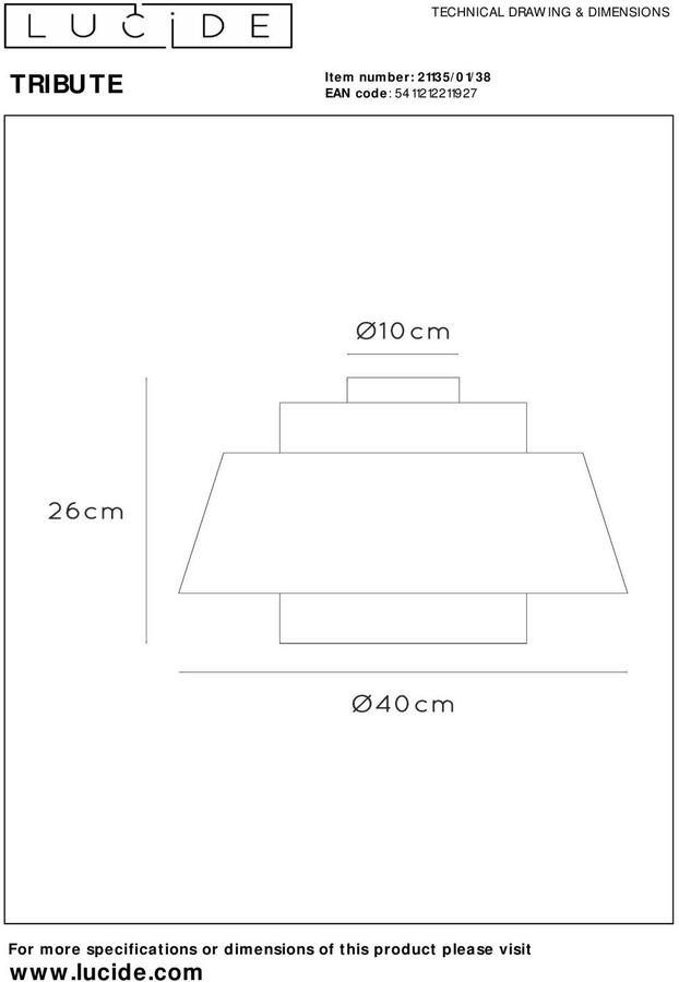 Lucide TRIBUTE Plafonnière Ø 40 cm 1xE27 Beige - Foto 3