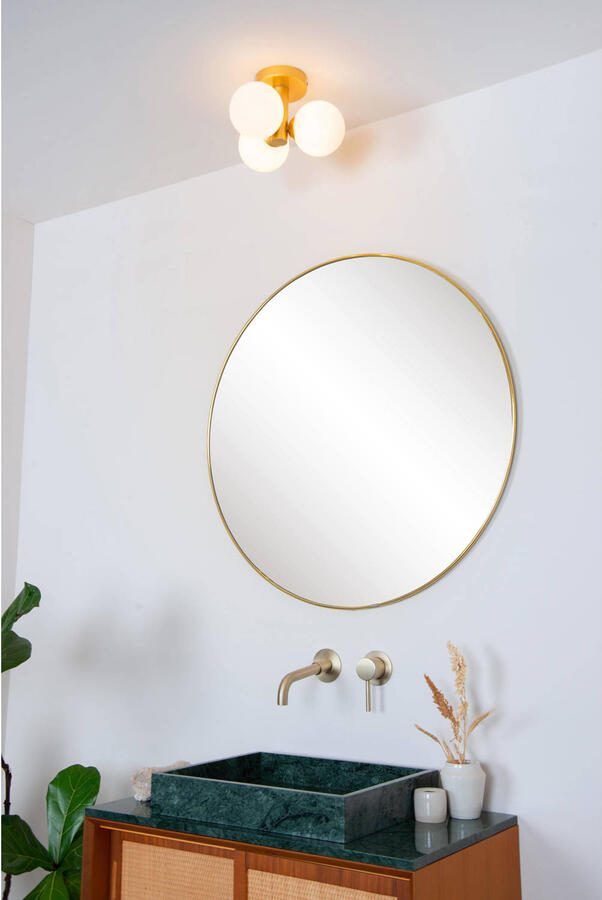Lucide TRUDY Plafonnière Badkamer Ø28 cm 3xG9 IP44 Mat Goud Messing