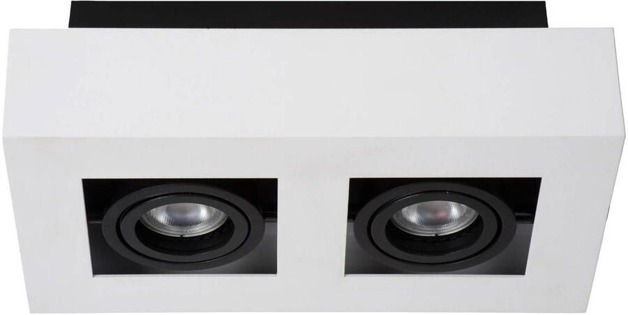 Lucide XIRAX Plafondspot LED Dim to warm GU10 2x5W 2200K 3000K Wit