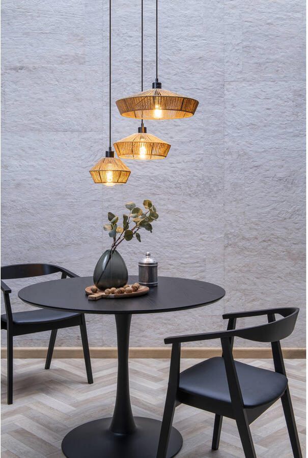 Lucide YUNKAI Hanglamp Ø 60 cm 3xE27 Licht hout - Foto 3