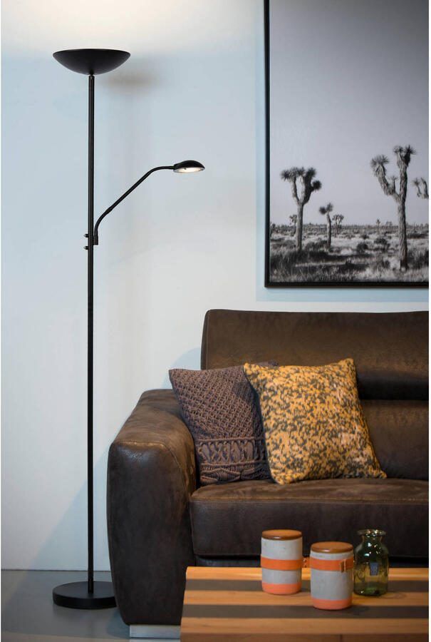 LUCIDE Vloerlamp Led Zenith Zwart ⌀25 4cm 20w+4w - Foto 2