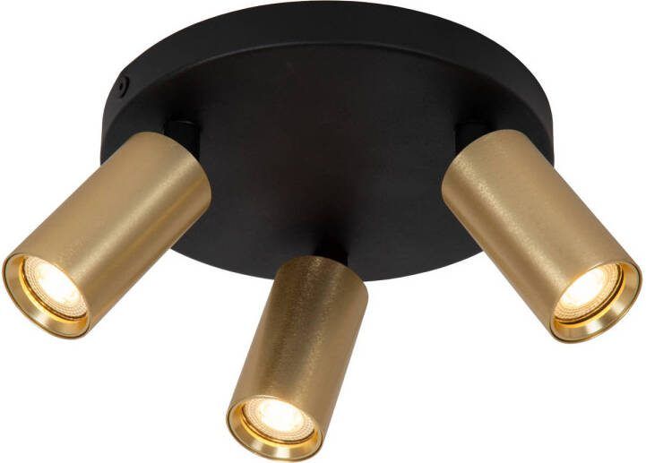 Lucide RITMO Plafondspot Ø 18 cm 3xGU10 (MR11) Mat Goud Messing