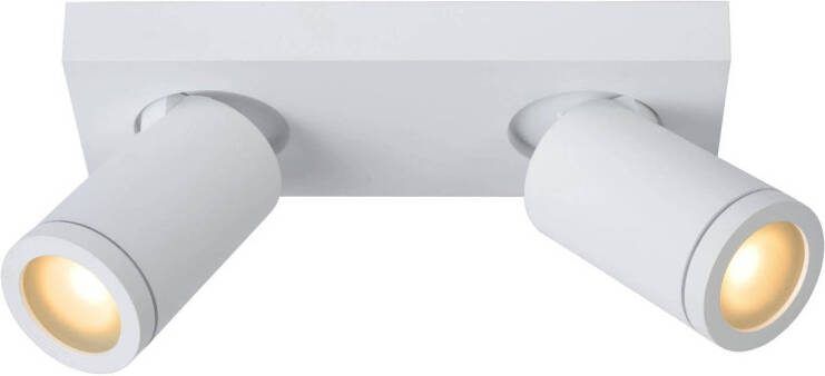 Lucide TAYLOR Plafondspot Badkamer LED Dim to warm GU10 2x5W 2200K 3000K IP44 Wit