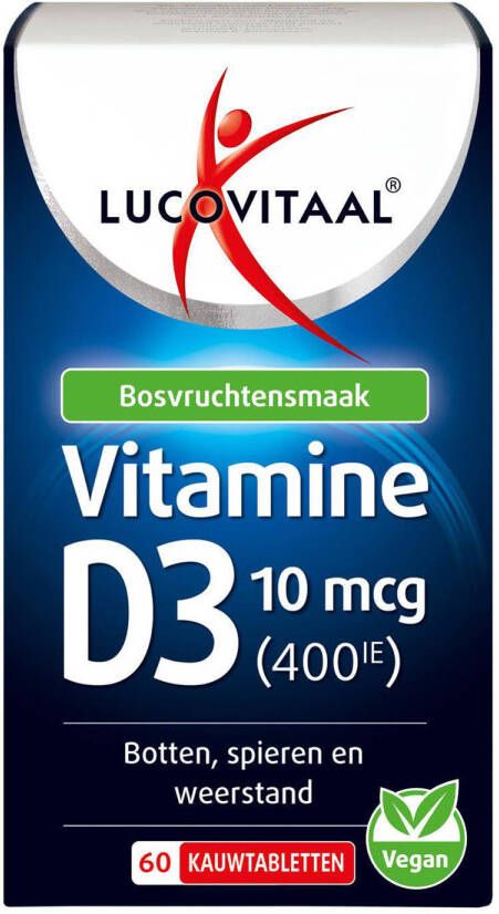 Lucovitaal D3 10mcg (400IE) Vitamine vegan kauwtablet