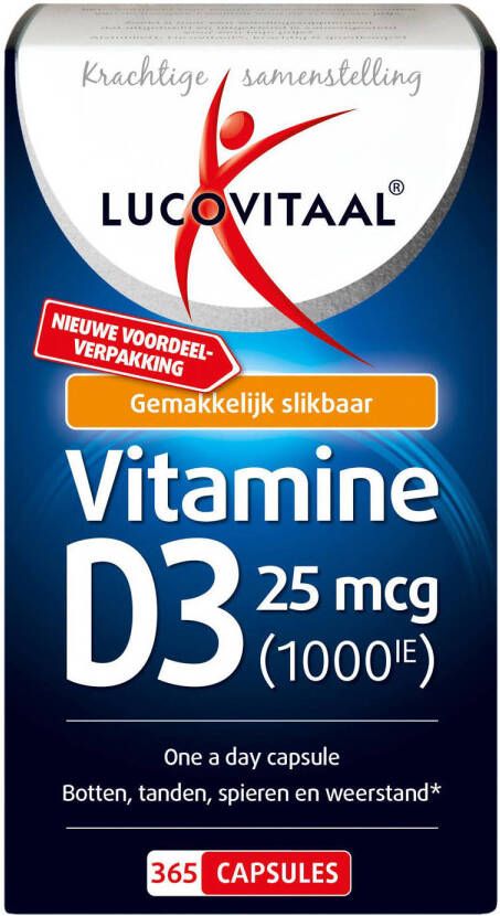 Lucovitaal D3 25mcg (1000IU) Vitamine 365 capsules