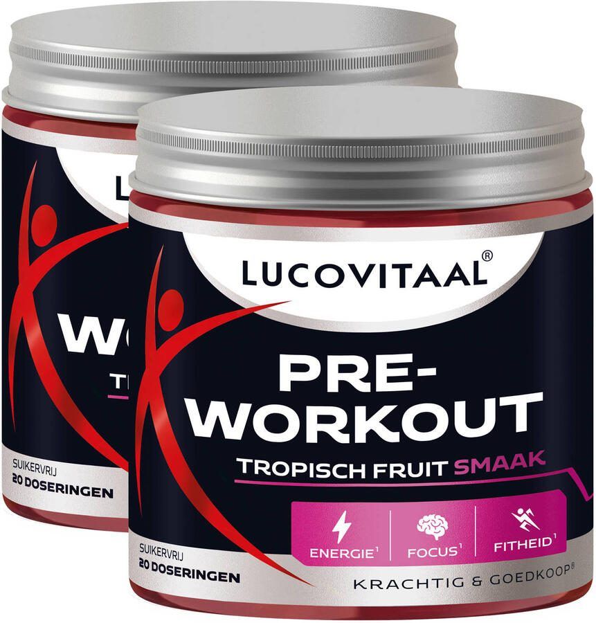 Lucovitaal duopack Pre-Workout tropisch fruit