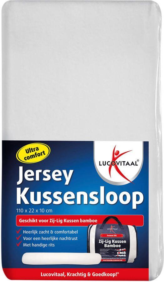 Lucovitaal zij-lig kussensloop jersey (110x22x10cm)