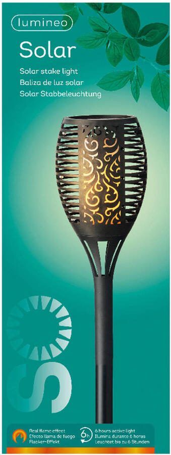 Lumineo Solar tuinfakkel tuinlamp vlam effect ovaal op zonne-energie 61 cm Prikspots tuinverlichting - Foto 5