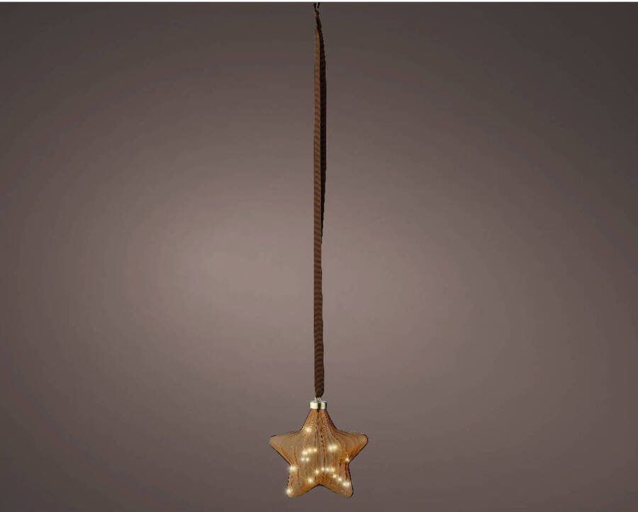 DECORIS SEASON DECORATIONS Decoris Micro Led Ster 15 Led's Warm Wit 20cm Binnen Goud