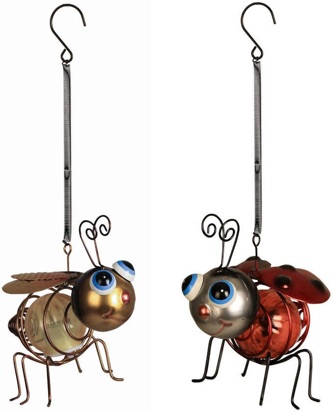 Luxform solar Metal insect hang Bee & Lady Bug Solar