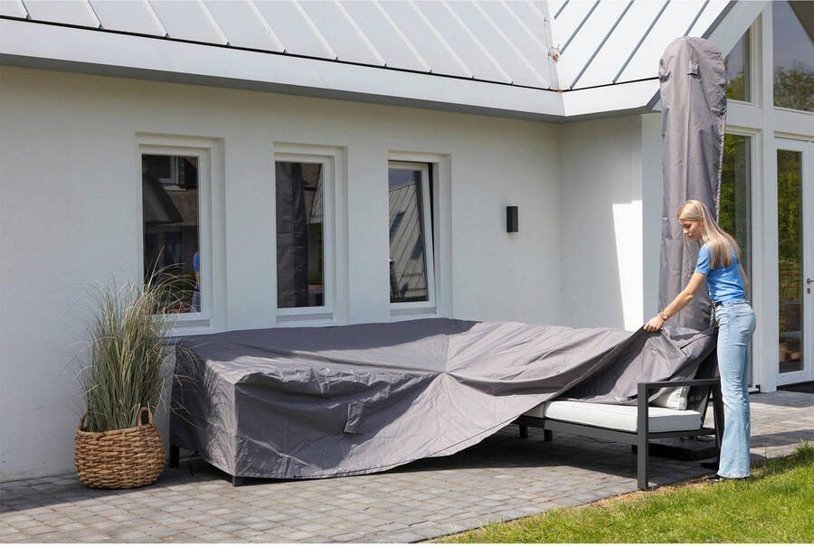 Madison Loungesethoes rechts 320x255x70 cm grijs - Foto 2