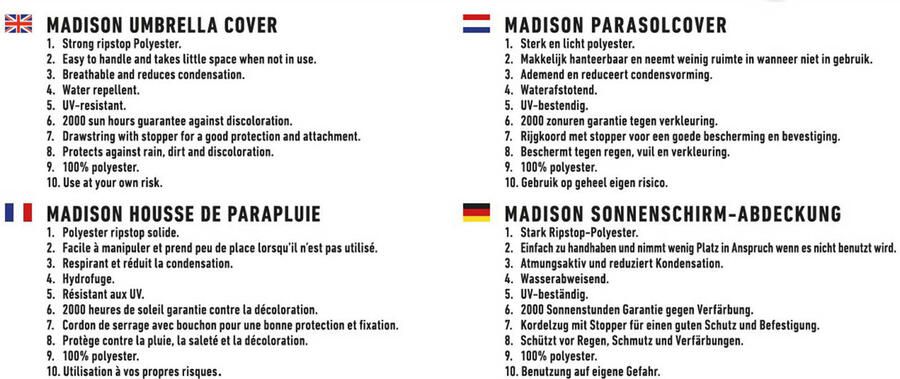 Madison -Hoes-voor-staande-parasol-55x250-cm-grijs - Foto 4