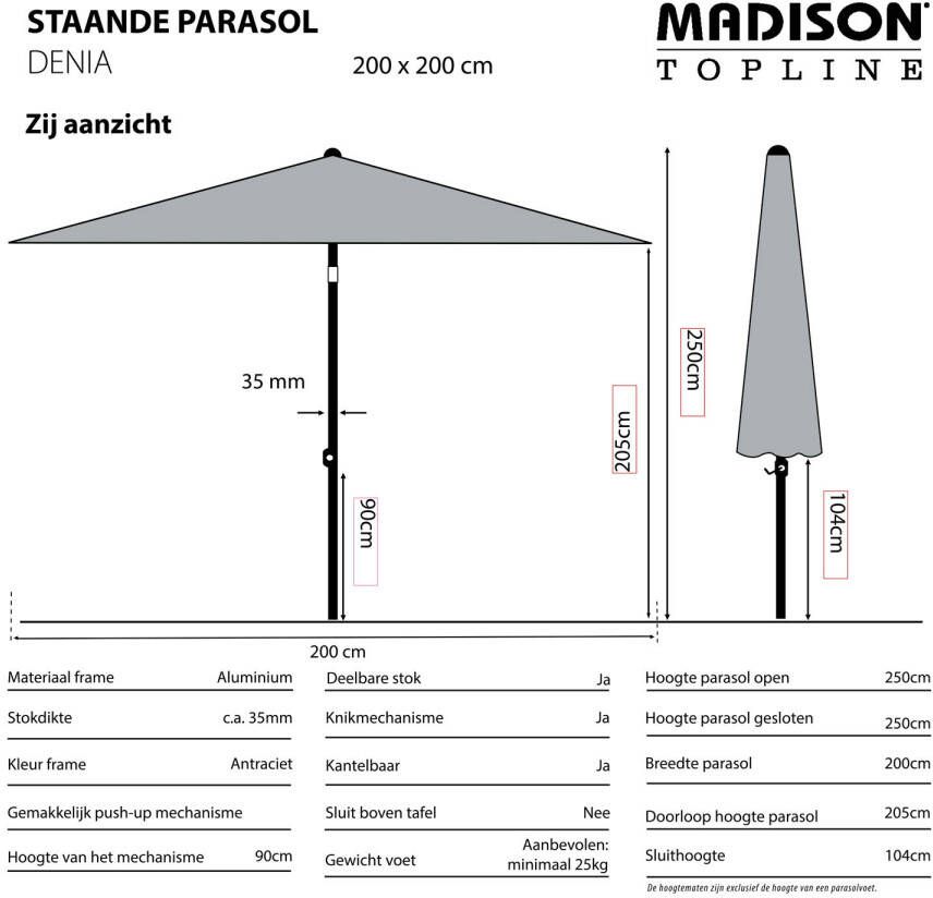 Madison Parasol Denia (200x200 cm)