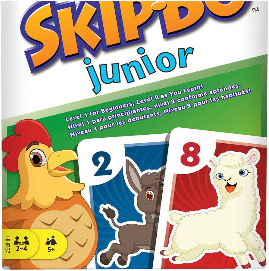 Mattel Skip Bo Junior kaartspel met 112 kaarten en 2 spelniveaus vanaf 5 jaar - Foto 2