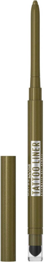 Maybelline New York Tattoo Automatic Liner Gel Pencil Emerald Energy -poeder-in-gel formule voor zachte applicatie oogpotlood met automatische puntenslijper waterproof tot wel 36 uur langhoudend vlekt niet groen