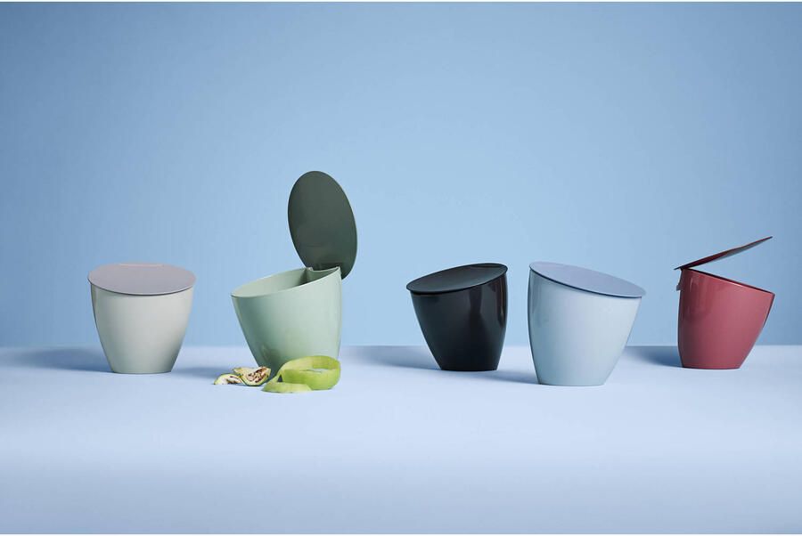 Mepal Calypso afvalbakje – 2 liter – Afvalbakje aanrecht met deksel – Duurzaam afvalbakje – Nordic sage - Foto 3