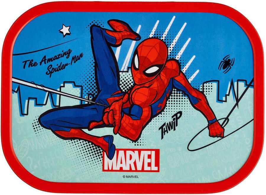 Mepal lunchbox Campus – Broodtrommel met vakjes voor kinderen – Geschikt voor 4 boterhammen – Spiderman - Foto 2