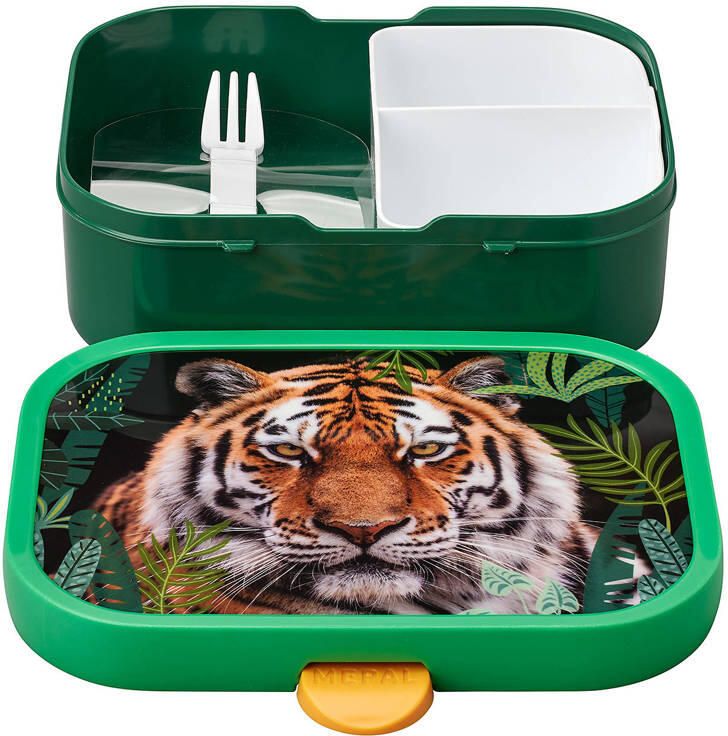 Mepal lunchbox Campus – Broodtrommel met vakjes voor kinderen – Geschikt voor 4 boterhammen – Wild Tiger - Foto 2