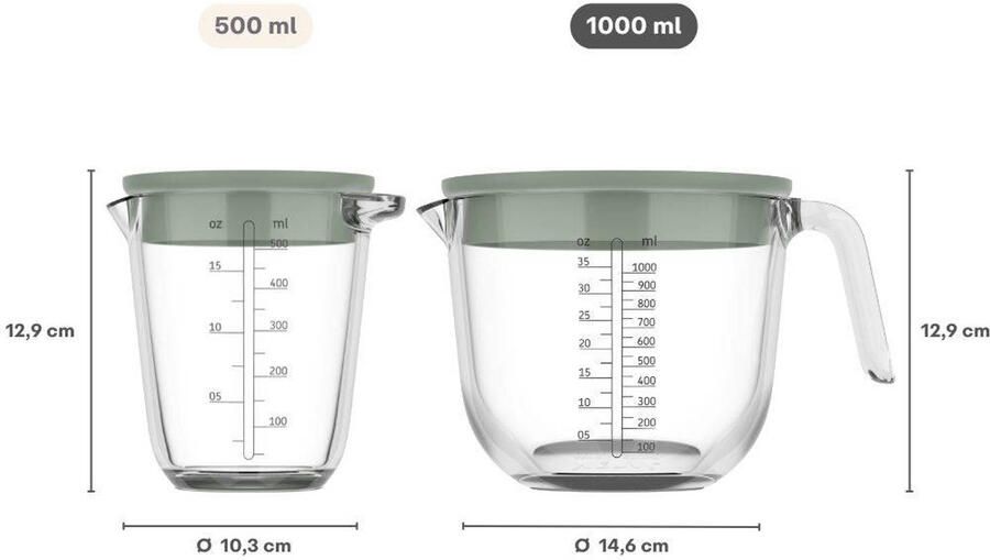 Mepal maatbeker chef it 1000 ml helder