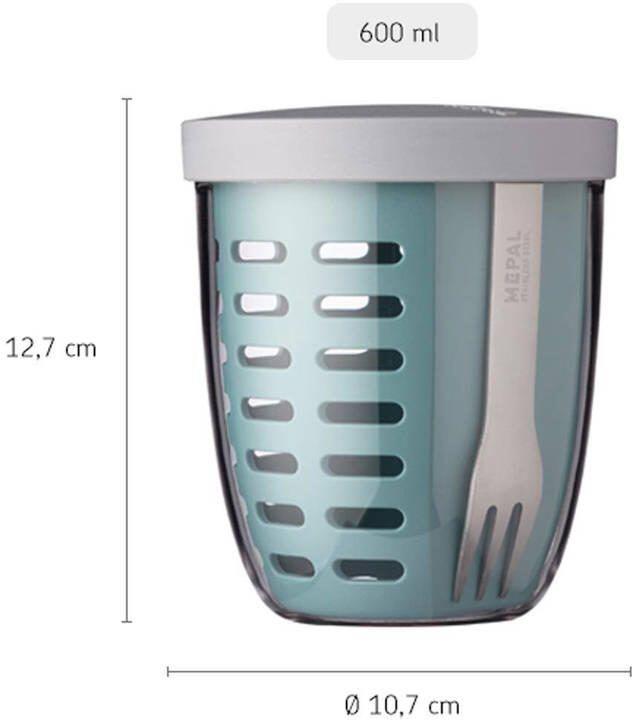 Mepal Ellipse fruit & veggie pot 600 ml Incl. vorkje Nordic black - Foto 2