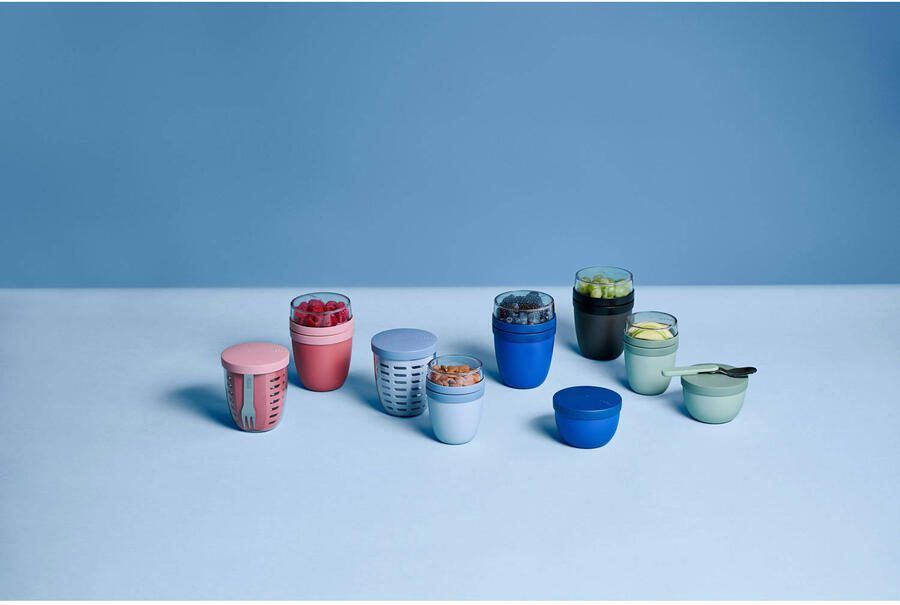 Mepal Ellipse fruit & veggie pot 600 ml Incl. vorkje Nordic sage - Foto 2