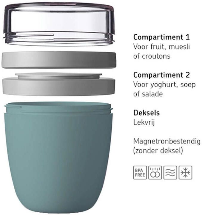Mepal Lunchpot Ellipse 500 ml Muesli beker to go Vivid mauve Geschikt voor vriezer magnetron en vaatwasser - Foto 3