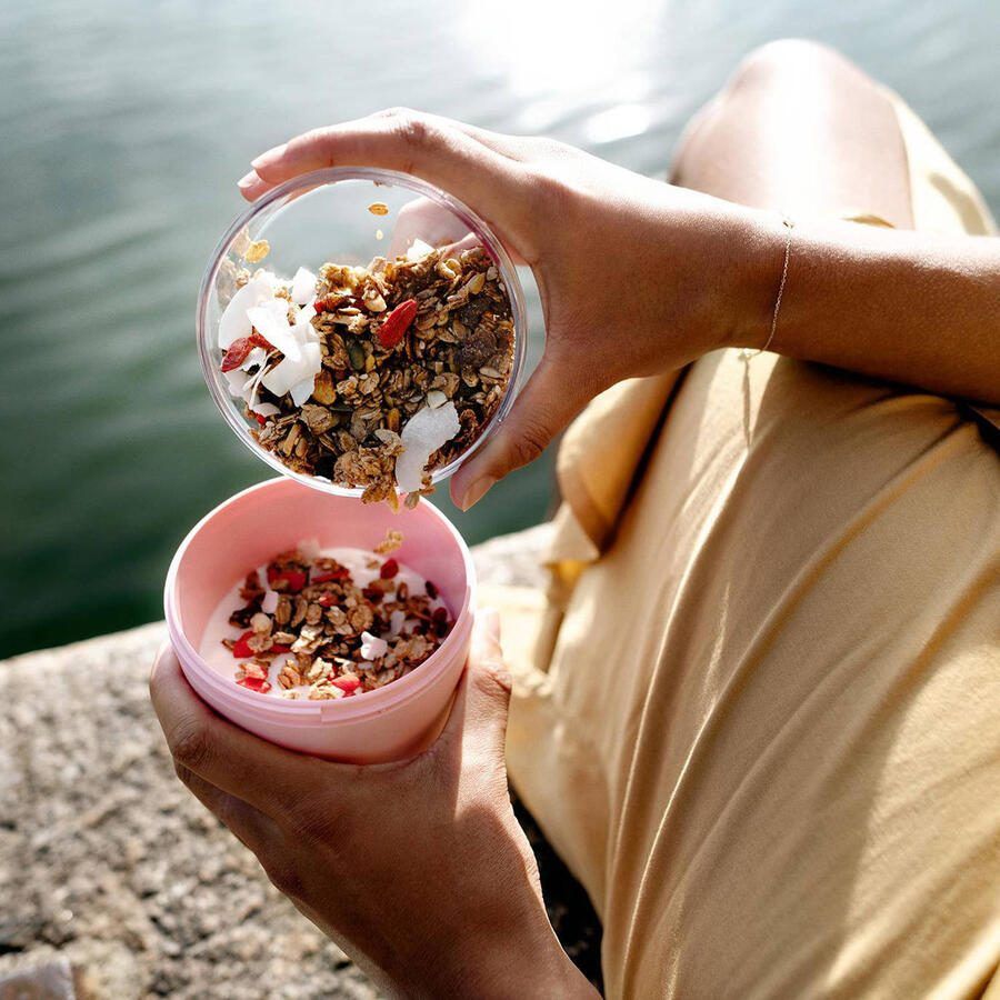 Mepal Lunchpot mini – 300 ml + 120 ml – Yoghurt en Muesli beker to go – Ellipse – Nordic sage - Foto 4