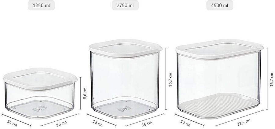Mepal Modula bewaardoos – 2750 ml – Voorraaddoos – Wit - Foto 5