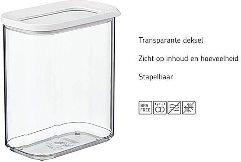 Mepal – Bewaardoos Modula 1500 ml – wit –– voorraaddoos bewaardoos met deksel – luchtdicht – transparant stapelbaar - Foto 3