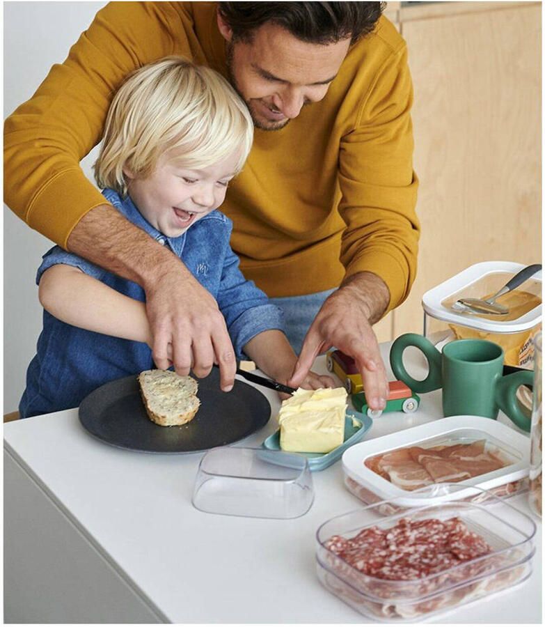 Gusta Mepal – vleeswarendoos Modula 3-laags – wit – bewaardoos met deksel – zicht op inhoud stapelbaar – koelkastdoos - Foto 2