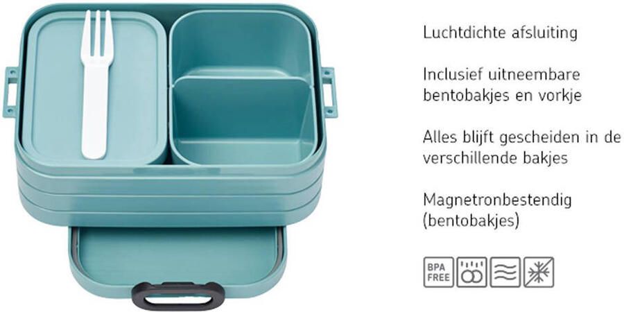 Mepal – Bento lunchbox Take a Break midi- inclusief bento box – Nordic sage – Lunchbox voor volwassenen - Foto 3