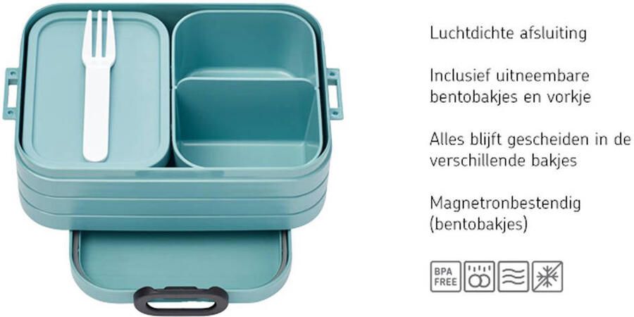 Mepal – Bento lunchbox Take a Break large- inclusief bento box – Vivid mauve – Lunchbox voor volwassenen - Foto 5