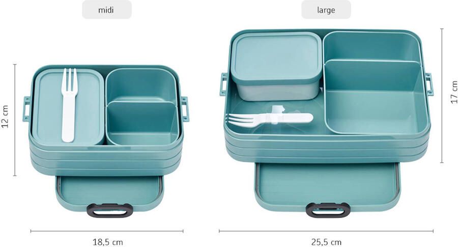 Mepal – Bento lunchbox Take a Break midi- inclusief bento box – Vivid blue – Lunchbox voor volwassenen - Foto 3