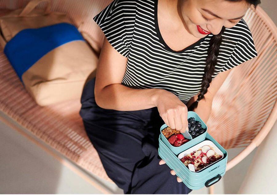 Mepal – Bento lunchbox Take a Break midi- inclusief bento box – Nordic blue – Lunchbox voor volwassenen - Foto 3