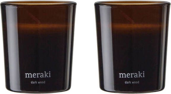 Meraki geurkaars Dark wood (set van 2)