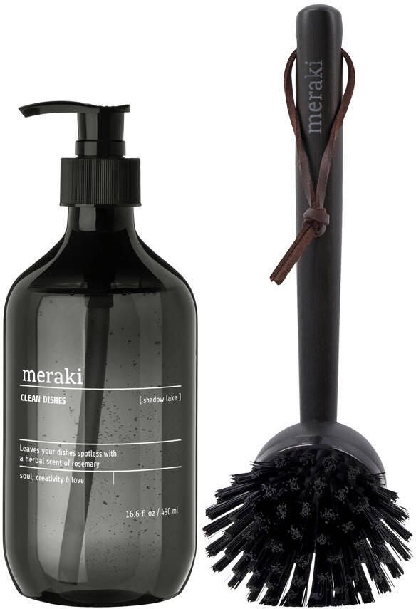 Meraki geschenkset Shadow Lake afwasmiddel + borstel