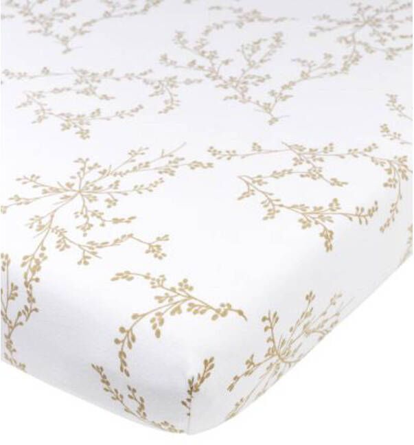 Meyco co-sleeper hoeslaken branches wit beige