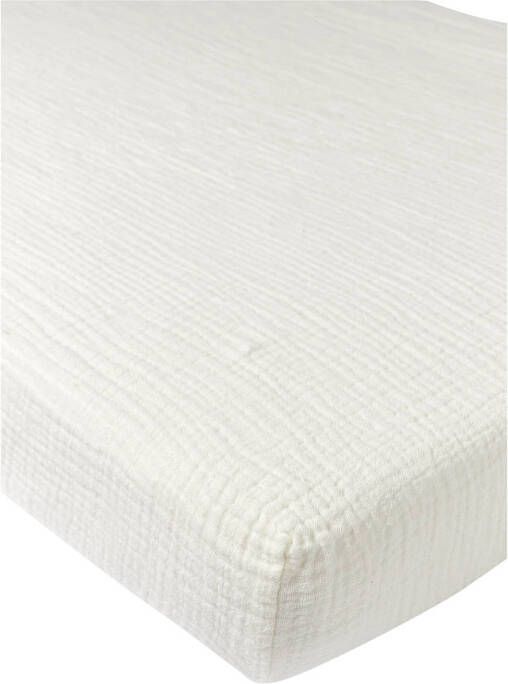 Meyco hoeslaken juniorbed pre-washed hydrofiel offwhite 70x140cm