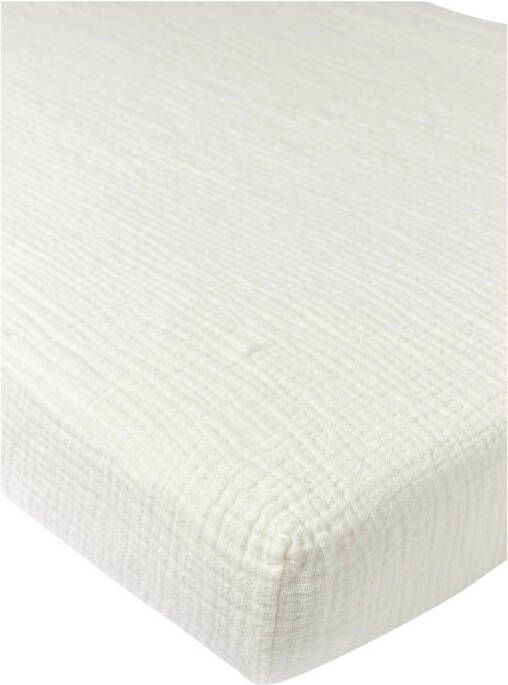 Meyco hoeslaken ledikant pre-washed hydrofiel offwhite 60x120cm