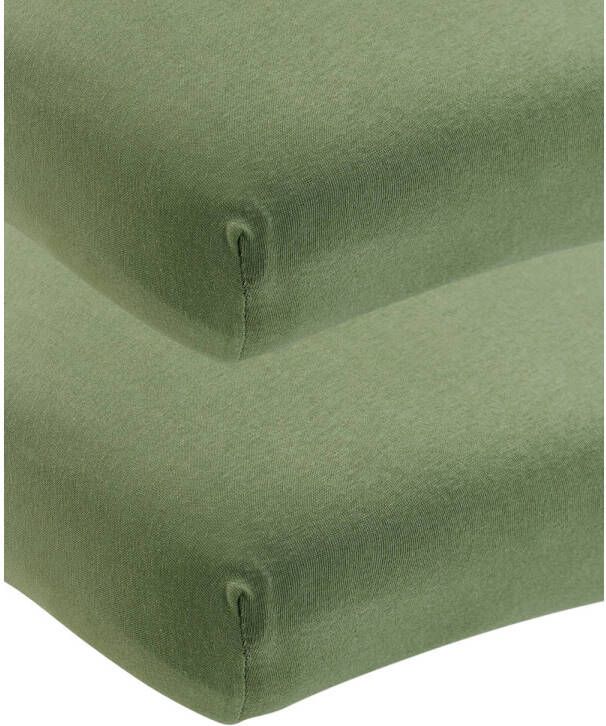 Meyco jersey hoeslaken groen (140x70 cm) (set van 2)