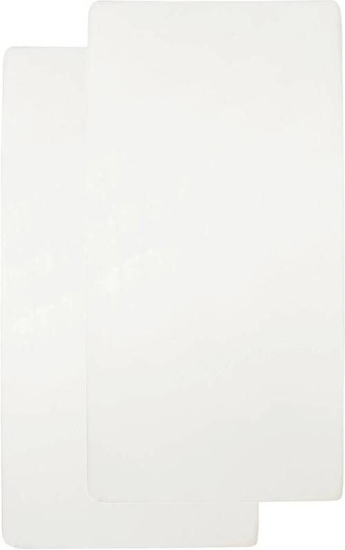 Meyco katoenen jersey hoeslaken ledikant 60x120 cm (set van 2) offwhite